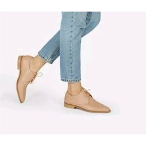 Everlane Classic Women's Lace-Up Modern Oxford in Nude Tan 9 made in Italy New